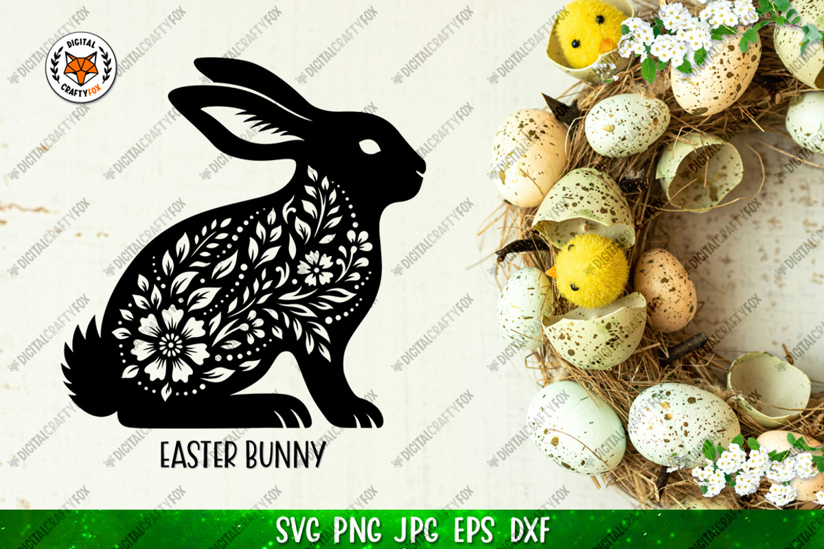 Easter Bunny Collection,Floral Bunny, an Animal Illustration by Digital_Craftyfox (Photo 14 of 20)