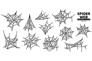 Spider web icon set editable, an Illustration by kotoffei