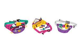 Waist bag accessories. Colorful, an Object Illustration by YummyBuum