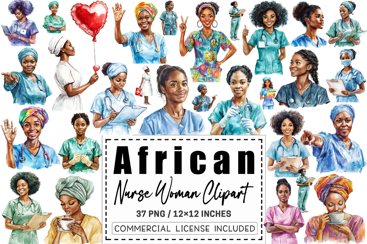 African Nurse Woman Clipart, a Graphic by CitraGraphics (Photo 1 of 4)