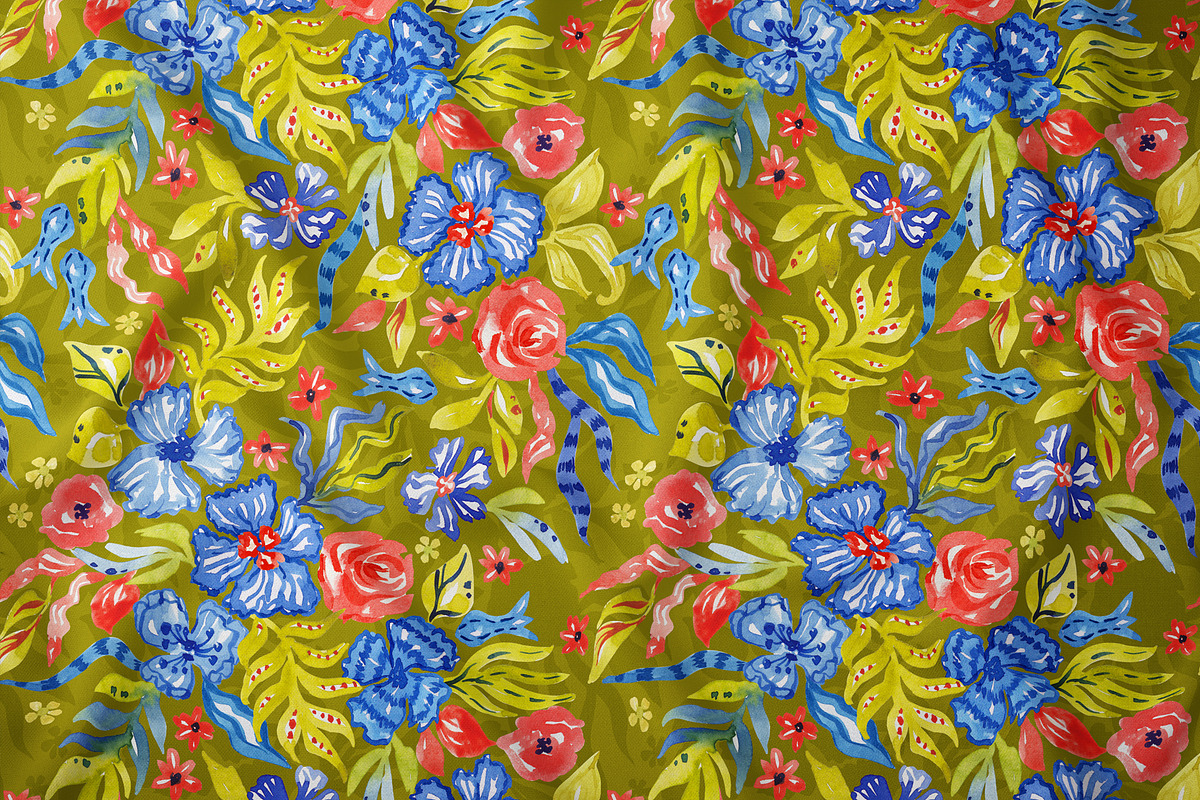 Vibrant Botanical Garden Pattern, a Pattern Graphic by SirenaArt (Photo 4 of 12)