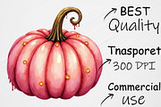 Pink Glam Halloween Pumpkin Clipart, an Illustration by CrexoraLab (Thumbnail 4 of 4)