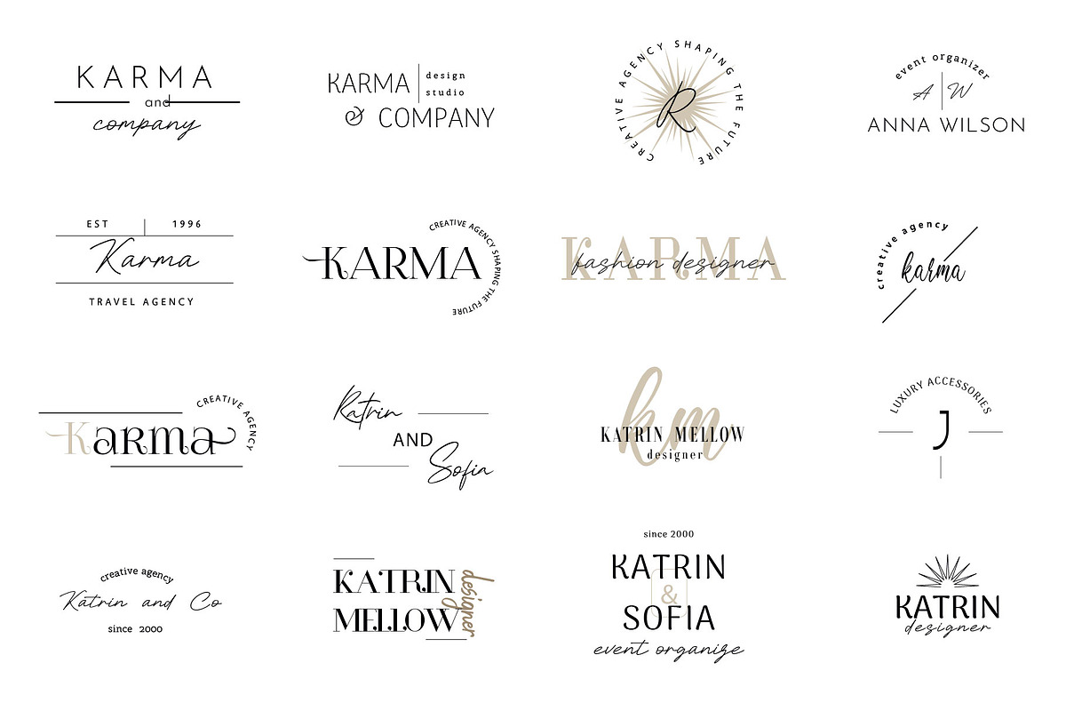 Simple & Minimalist  Logo EPS AI PSD, a Branding & Logo Template by Katya_lu (Photo 3 of 12)