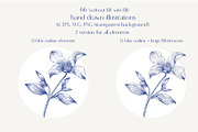 Vintage Flowers Vector blue Toile, an Object Graphic by ON_lineart_store (Thumbnail 3 of 10)