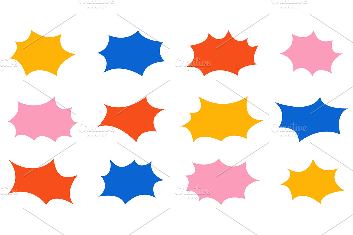 Colorful Starburst Shapes Set, an Illustration by Gentle Studio