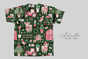 Christmas Farm seamless pattern, a Pattern Graphic by SirenaArt (Thumbnail 12 of 13)