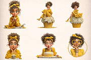 Watercolor Funny Birthday Girls Clip, an Illustration by Digital Artistic99 (Thumbnail 2 of 11)