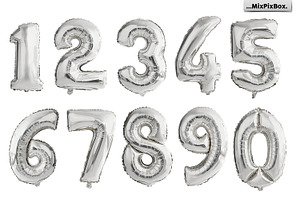 Shaped Number Balloons Overlays