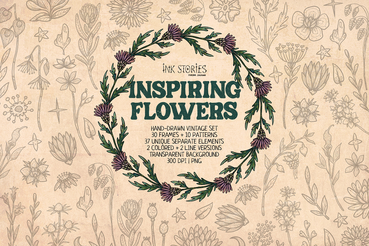 Inspiring Flowers, a Decorative Illustration by Ink Stories (Photo 1 of 21)