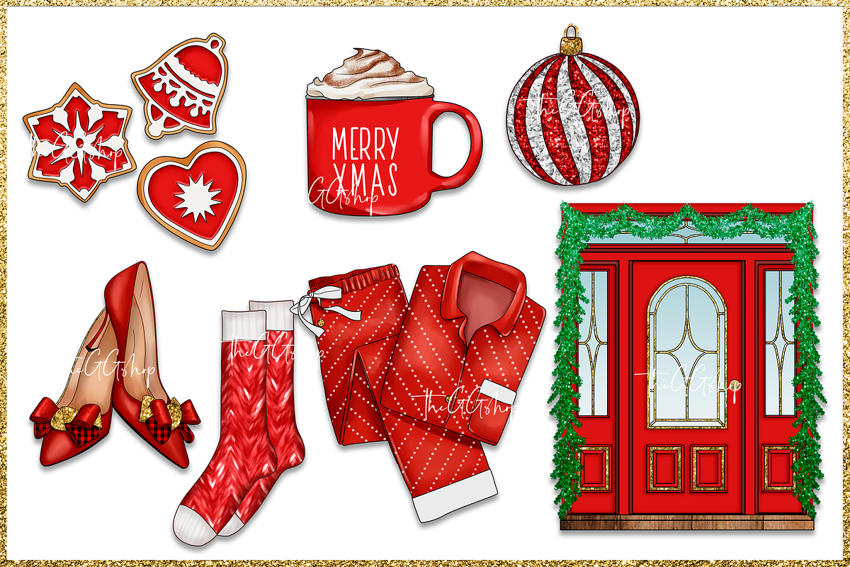 Christmas Clipart Png set, a Decorative Illustration by The GG Shop (Photo 7 of 9)