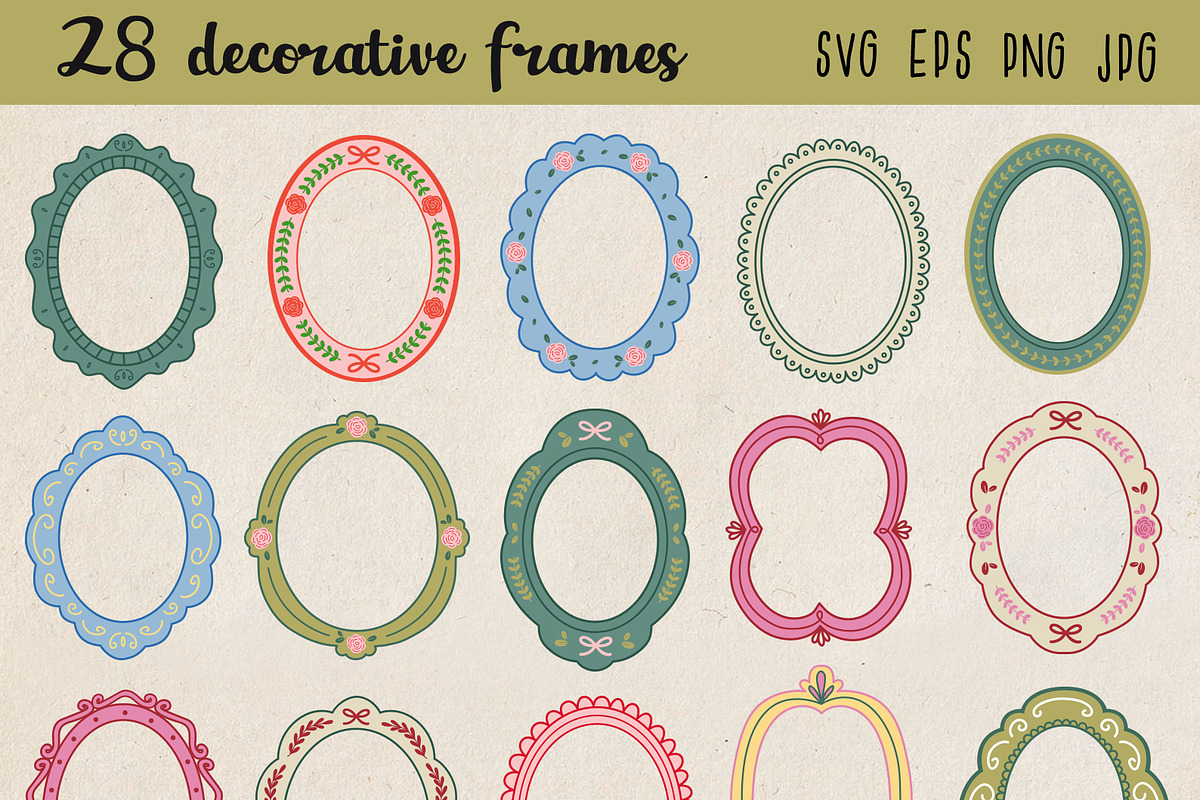 Cottagecore Frames Vector Clipart, a Decorative Illustration by NataKa (Photo 2 of 6)