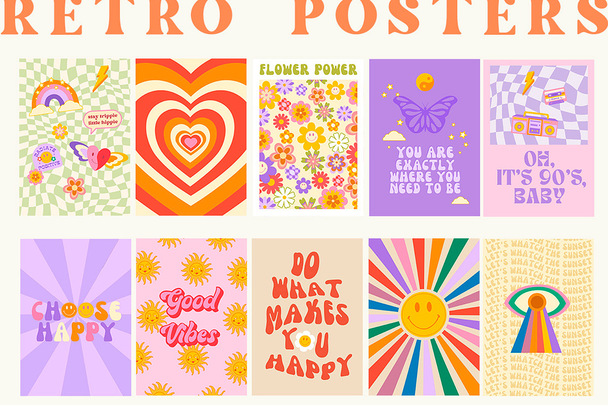 Retro Bundle 4 in 1, a Texture Graphic by NassyArt (Photo 4 of 24)