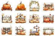 Fall Pumpkin Fence Clipart, an Illustration by CitraGraphics (Thumbnail 3 of 6)