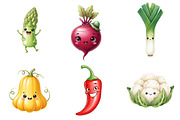 Watercolor Vegetables Clipart, an Illustration by Watercolor design (Thumbnail 2 of 4)
