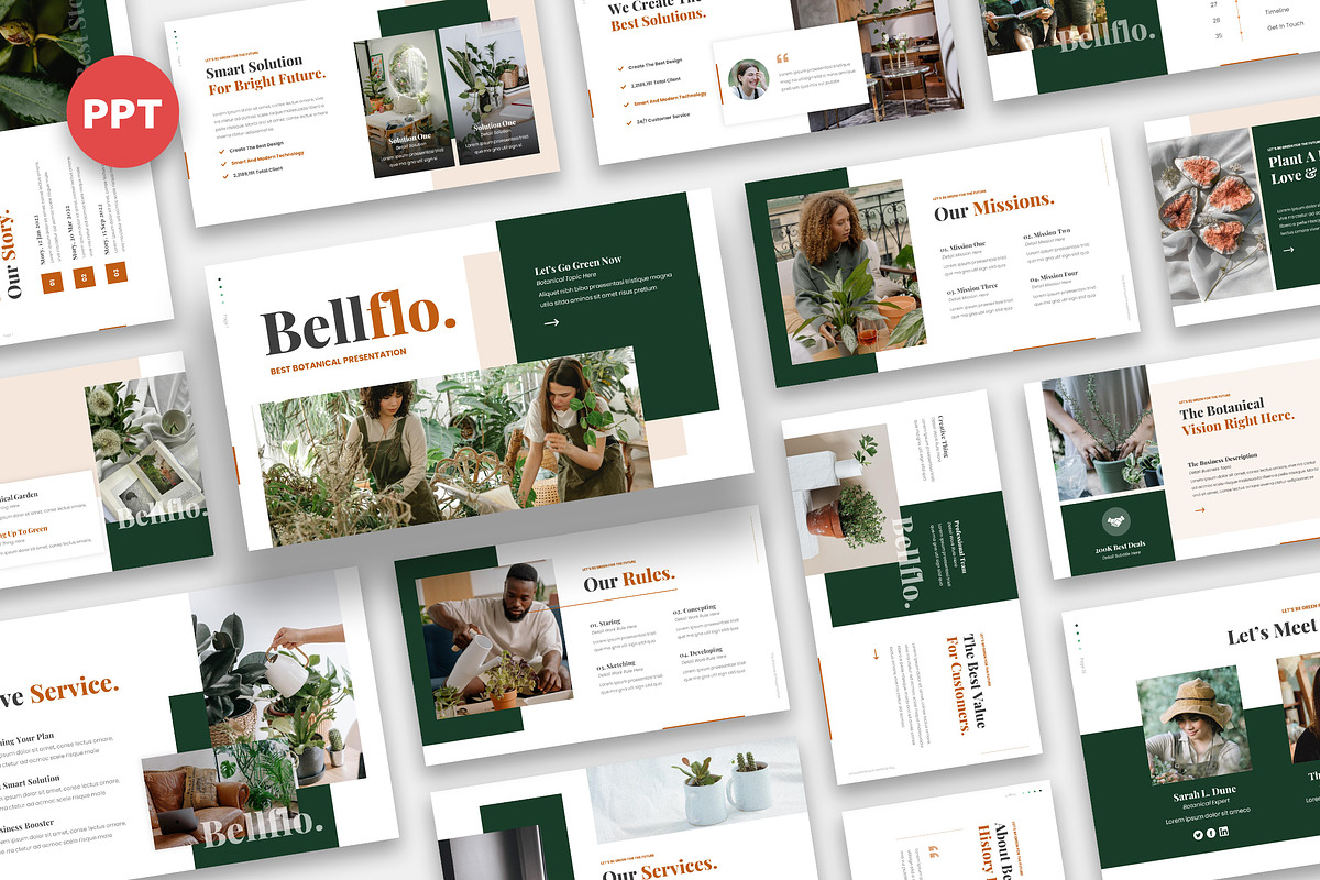 Bellflo Botanical Powerpoint, a Presentation Template by kerismaker (Photo 1 of 6)
