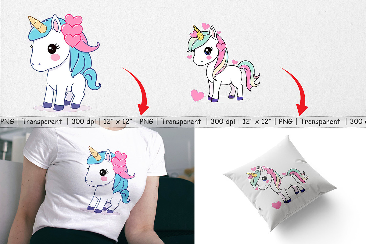 Heart Unicorn Clipart, a Graphic by Artnoy (Photo 3 of 5)
