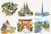 Bucket List Destination Clipart, an Illustration by NadiaTheronArt (Thumbnail 4 of 7)