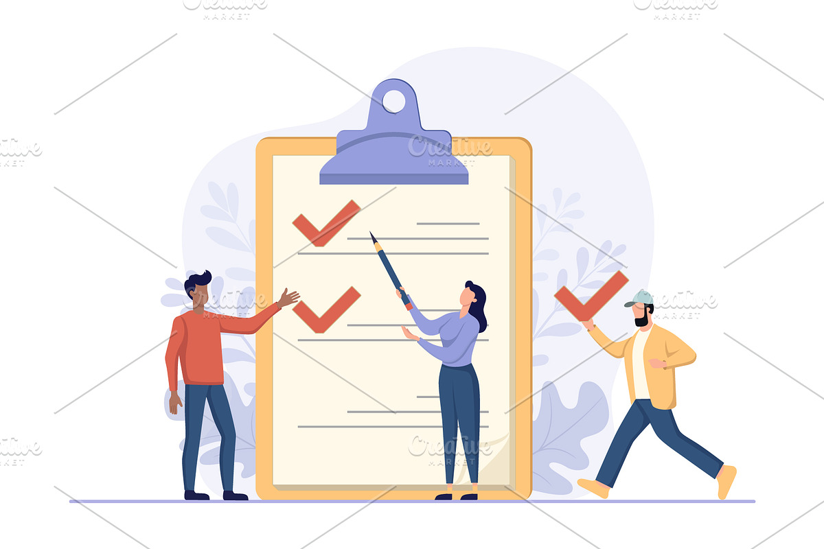 Checklist clipboard teamwork, a Finance Illustration by Yayasya (Photo 1 of 3)