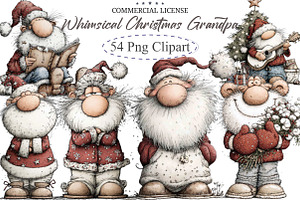 Whimsical Christmas Grandpa Clipart, an Illustration by designcity5