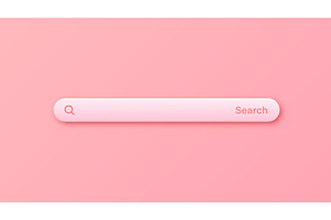 Colorful 3d search bar template, an Object Illustration by 32pixels