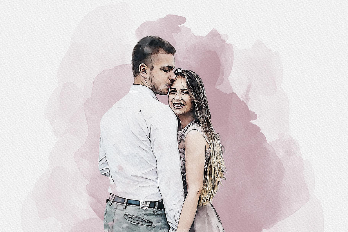 Watercolors Couple's Dreamy Painting, an Action Add-On by MRI STUDIO (Photo 16 of 26)
