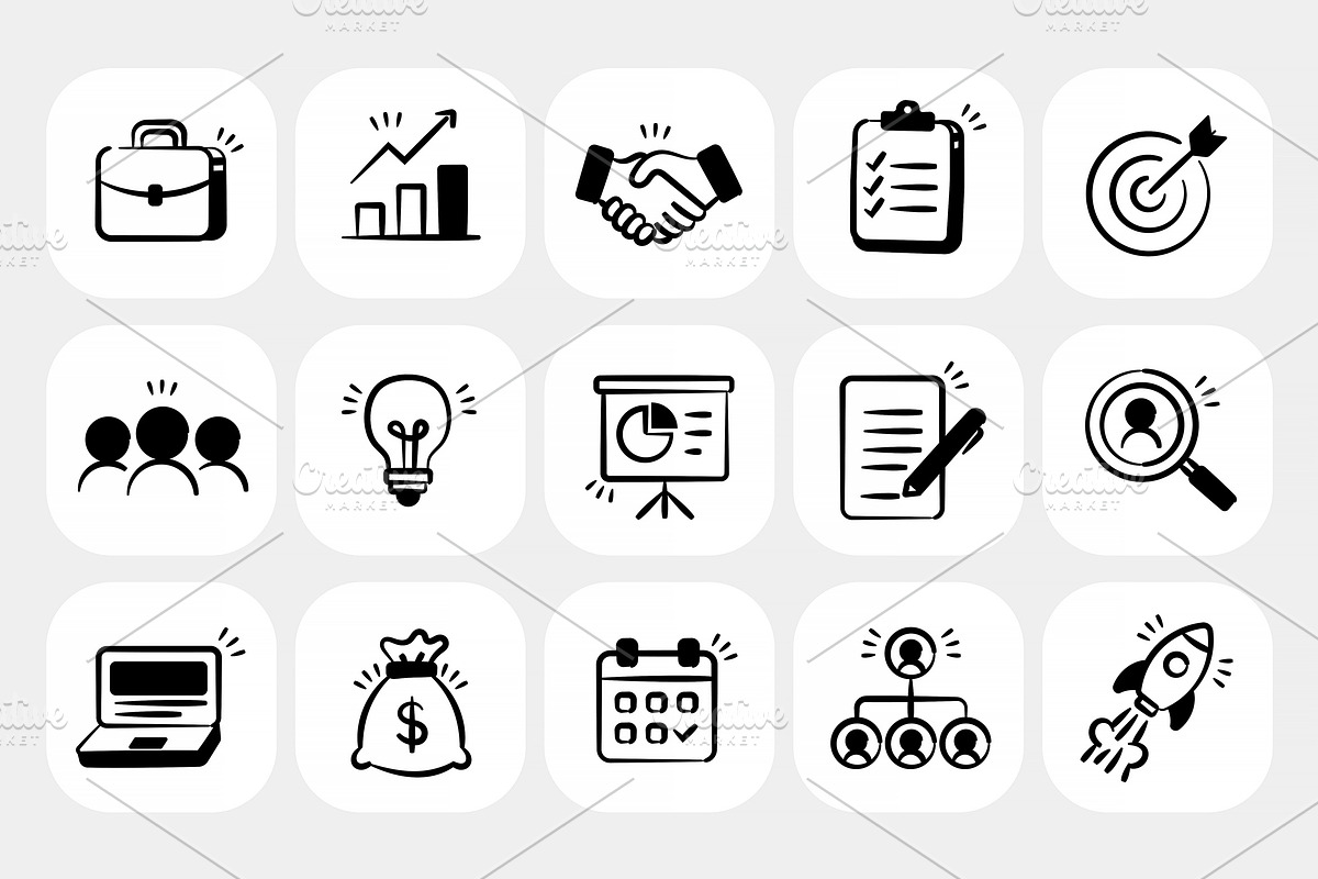 Hand-Drawn Doodle Icons Bundle, an Outline Icon by Creative Graphics (Photo 7 of 16)