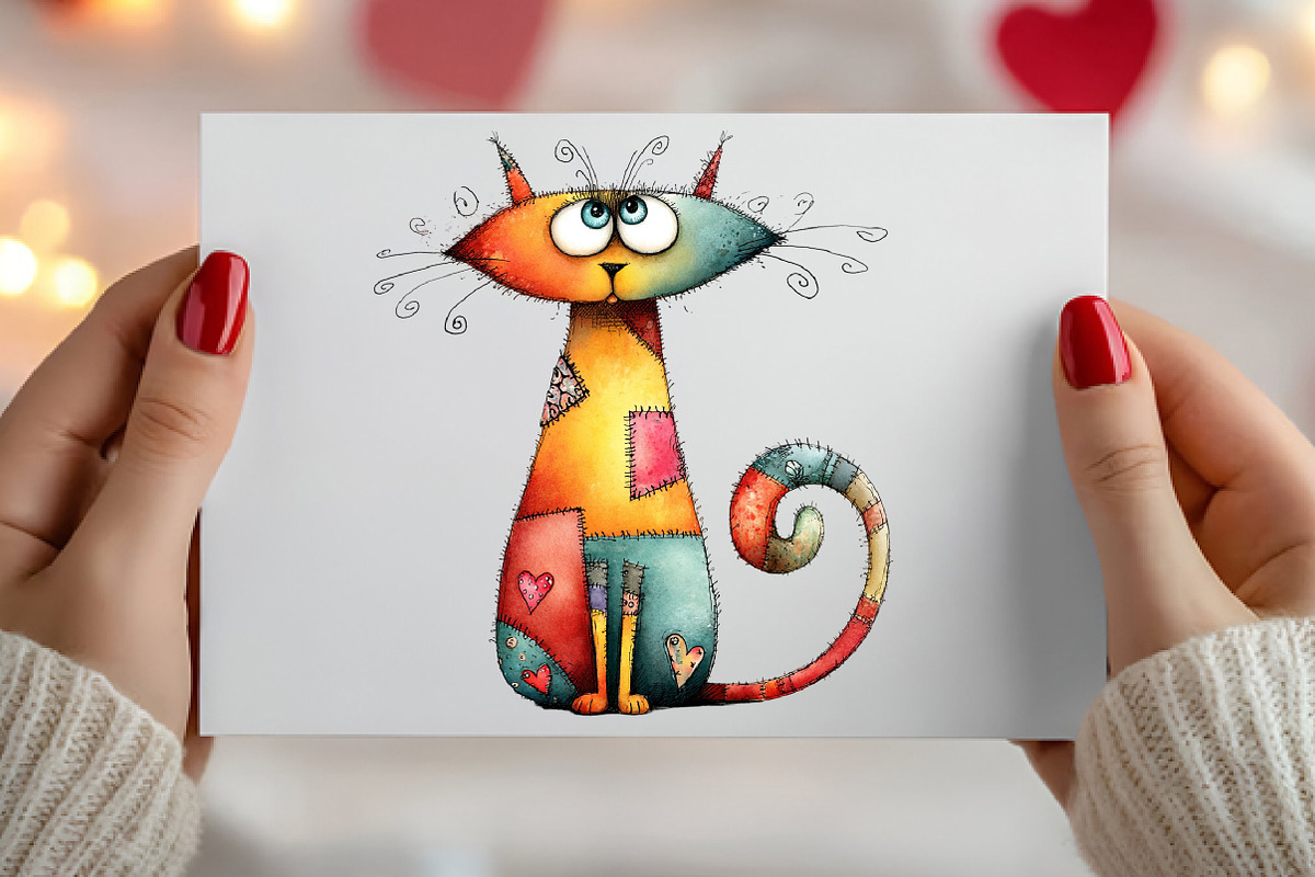 Quirky Valentine Cats Clipart Bundle, an Illustration by Canvas Craft (Photo 6 of 6)