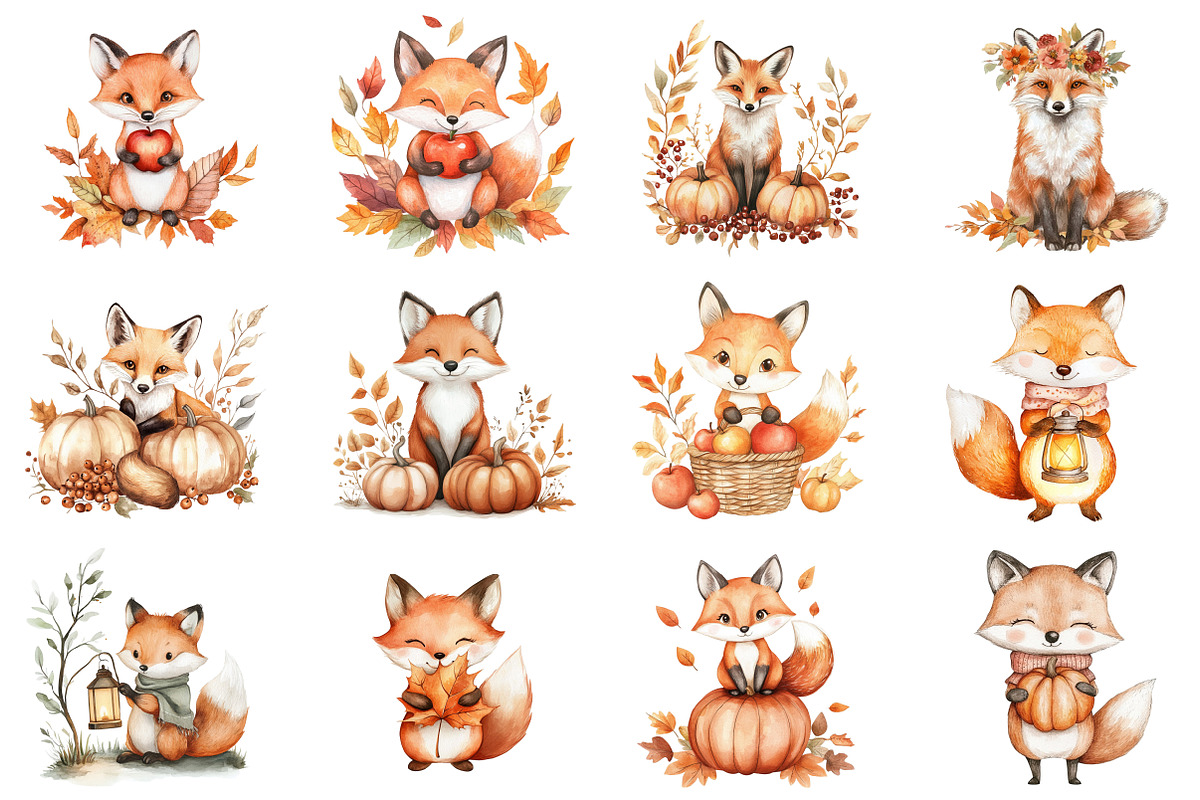Autumn Fox Sublimation Clipart Png, an Illustration by CitraGraphics (Photo 2 of 6)