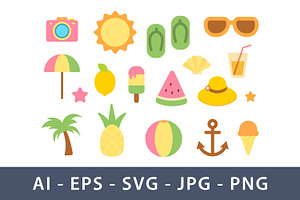 Summer themed icon collection, a Solid Icon by Saba Vector