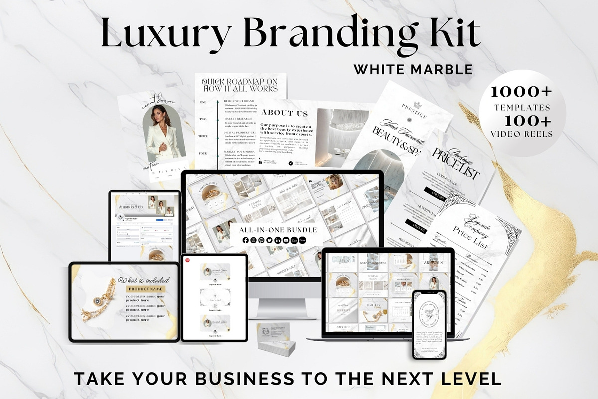 1000 Branding Kit White Marble, a Branding & Logo Template by CopertiniStudio (Photo 1 of 9)