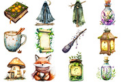 Cozy Magic Fairy Forest Witch png, an Illustration by Watercolor design (Thumbnail 2 of 5)