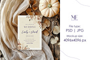 Fall Invitation Greeting Card Mockup, an Advertising Mockup by Mie Mockup Studio (Thumbnail 5 of 6)