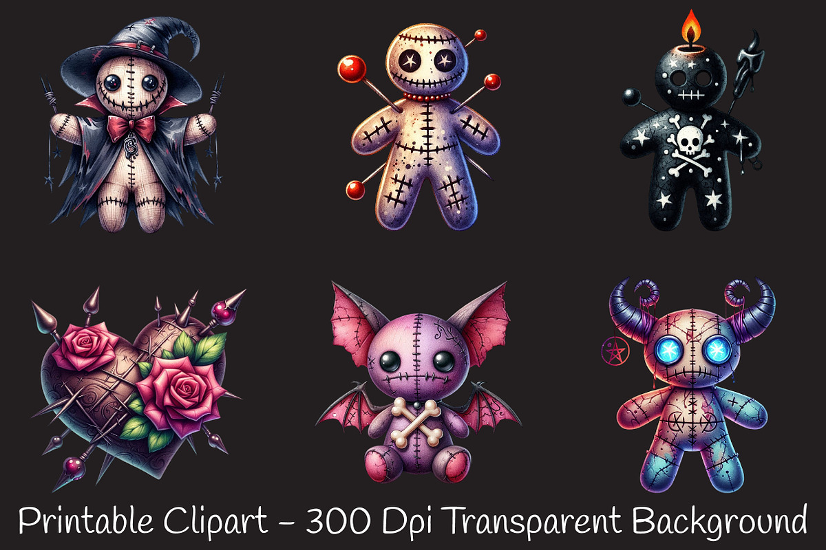 Halloween Gothic Voodoo Doll Clipart, an Illustration by RobertsArt (Photo 4 of 7)