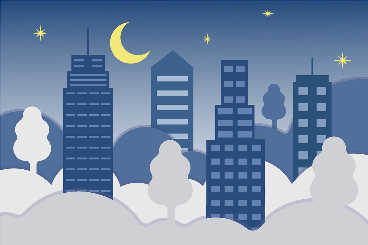 modern cityscape at cloud sky idea, a Decorative Illustration by zyxroun shop