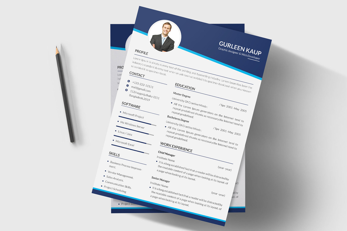 Clean Resume/CV, a Resume Template by designvillage (Photo 3 of 12)