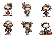 Whimsical Thanksgiving Clipart, an Illustration by CreationArt (Thumbnail 2 of 5)