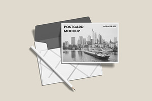 Postcard With Envelope Mockups