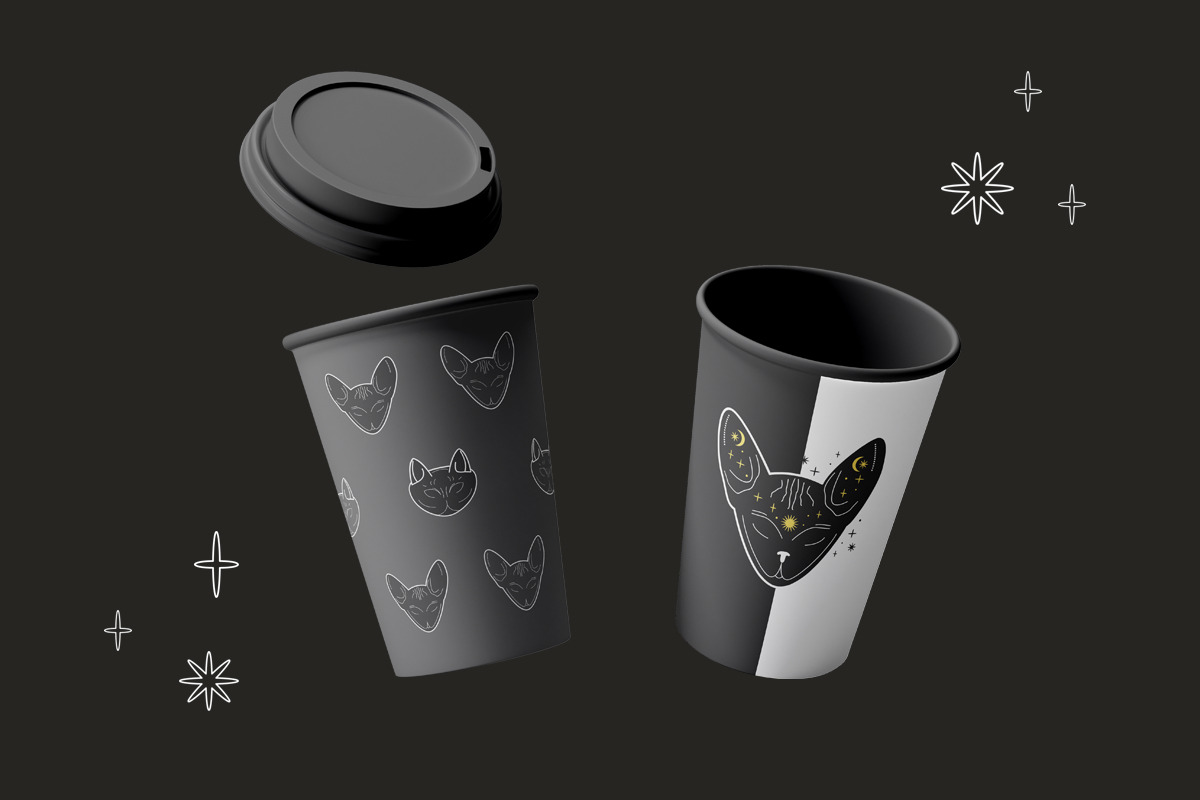 Mystical Cats. Lunar & celestial set, an Object Graphic by Sofico (Photo 5 of 17)
