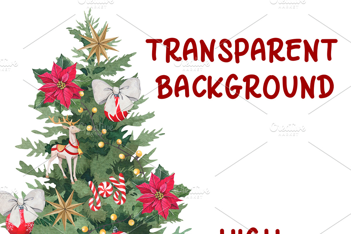 Watercolor CHRISTMAS BUNDLE 100 PNG, a Seasonal Illustration by PatternPalette (Photo 3 of 5)