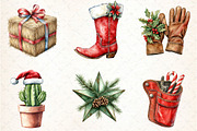 Western Cowboy Christmas Clipart, an Illustration by DreamCafeArt (Thumbnail 4 of 5)