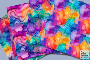 Rainbow Geode Gold Digital Paper