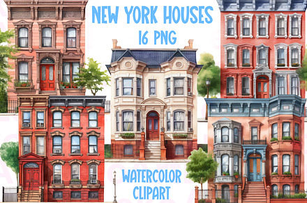 New York Houses Clipart