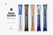 Stick Sachet Mockup - Top View, a Packaging Mockup by HelenStock (Thumbnail 1 of 9)