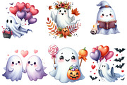 Cute Halloween Ghosts Clipart Bundle, an Illustration by DreamArtGraphic (Thumbnail 4 of 4)