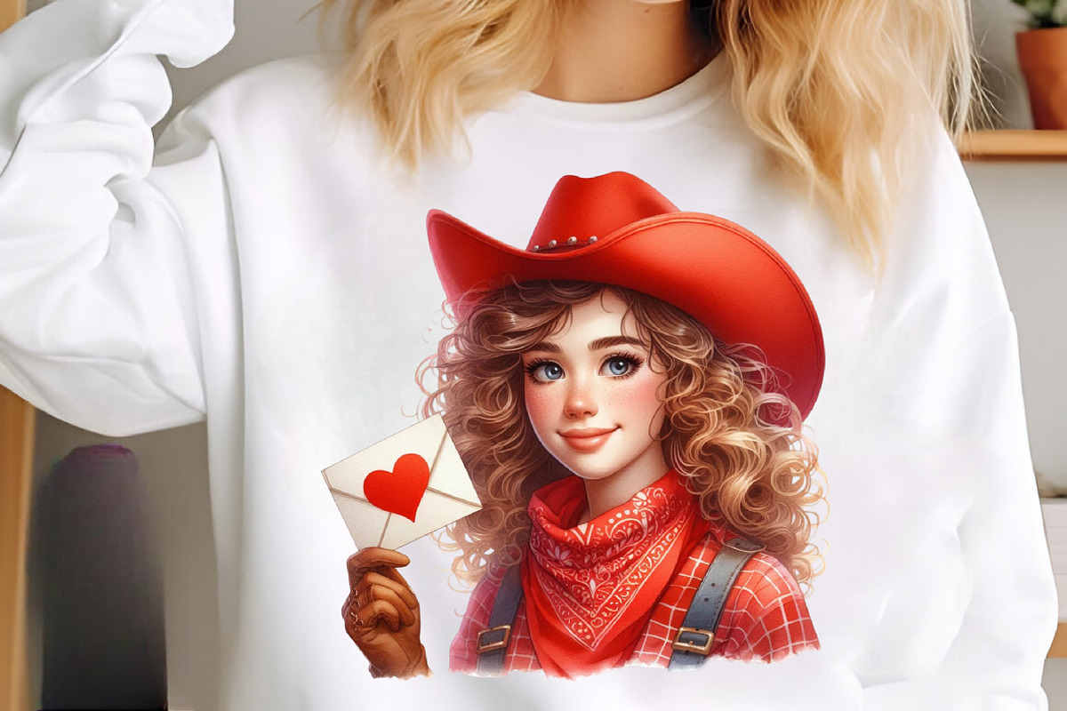 Quirky Valentine Cowgirl Clipart PNG, an Illustration by SinaCreation (Photo 8 of 11)