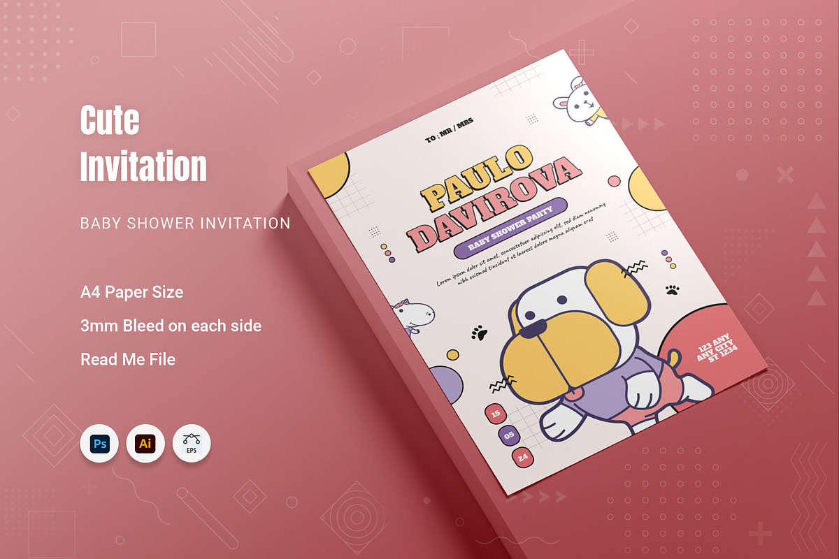 Cute Baby Shower Invitation, an Invitation Template by Fannan Studio (Photo 1 of 2)