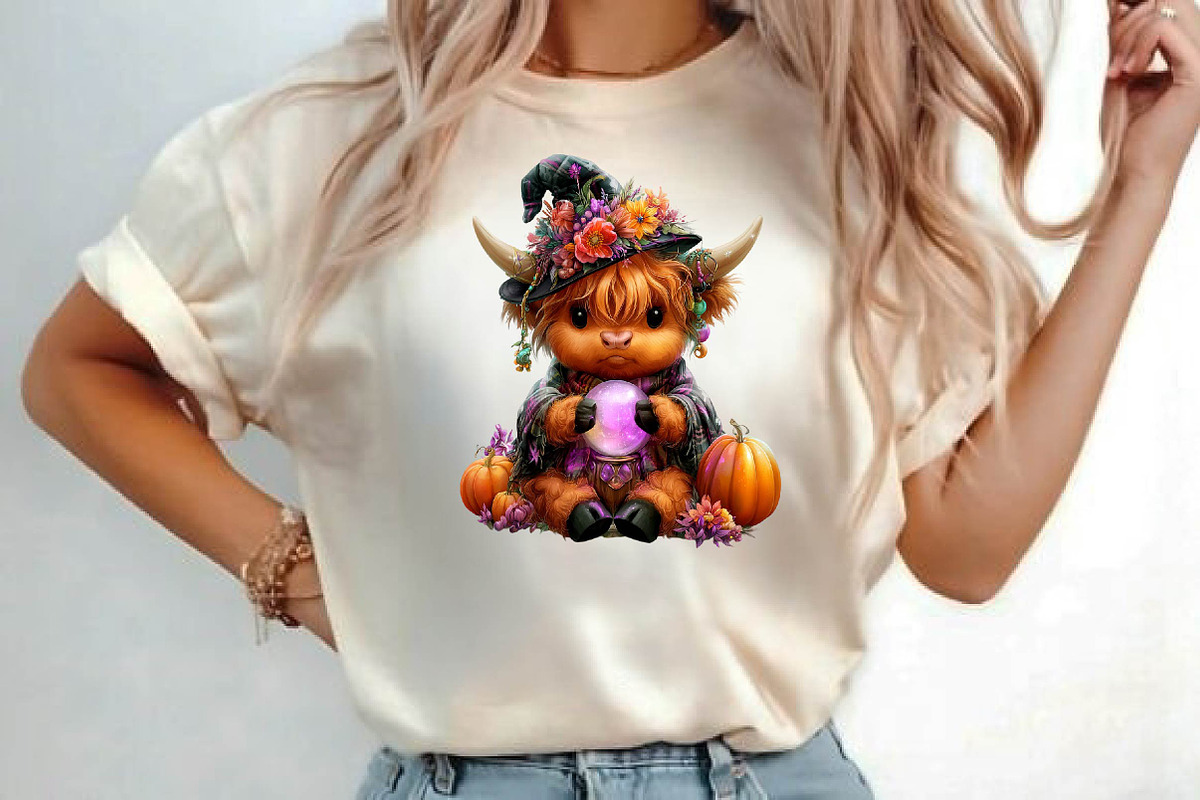 Halloween Highland Cow Clipart, a Seasonal Illustration by fashionaddict (Photo 5 of 7)
