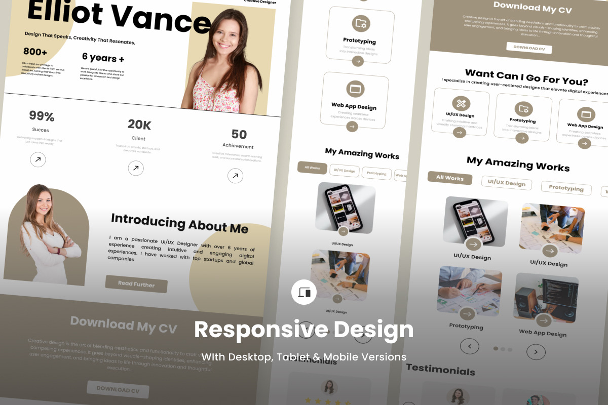 Elliot - Portfolio Landing Page, a Landing Page Template by twinstd (Photo 3 of 5)
