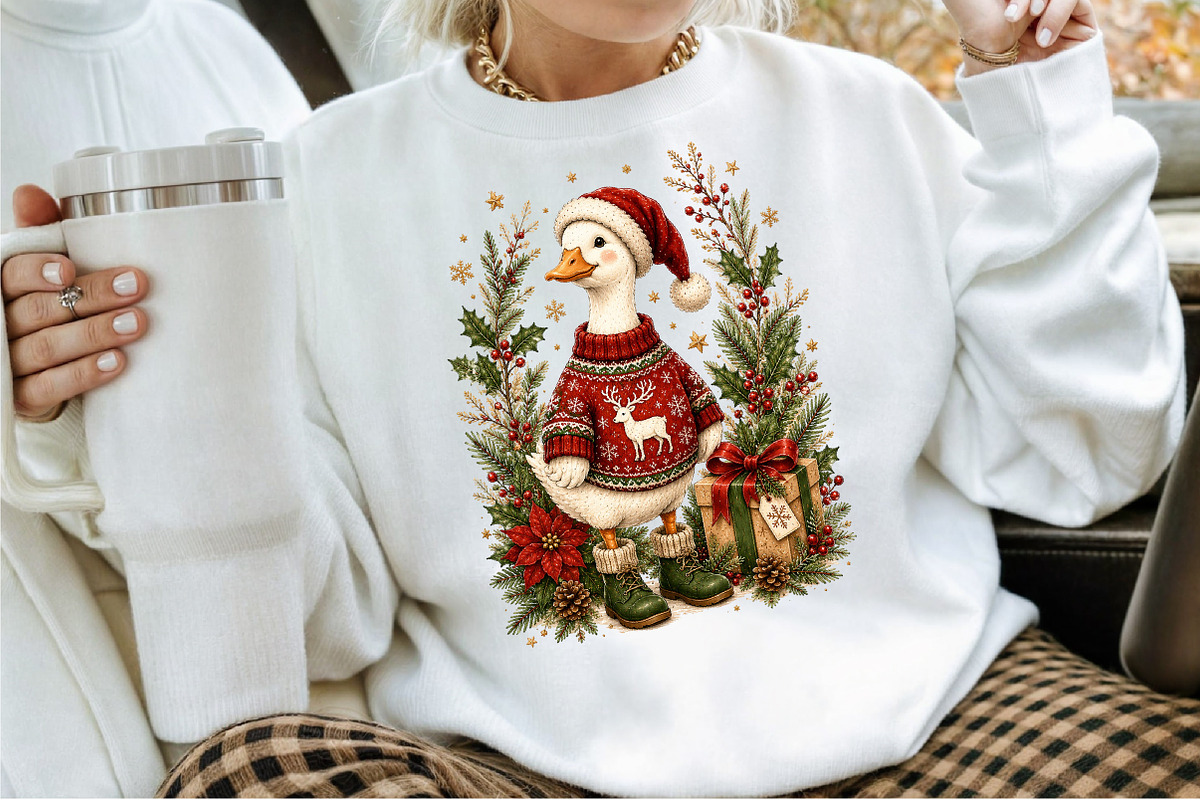 Christmas Silly Goose Floral Boho, a Seasonal Illustration by Sublimation Artist (Photo 2 of 9)