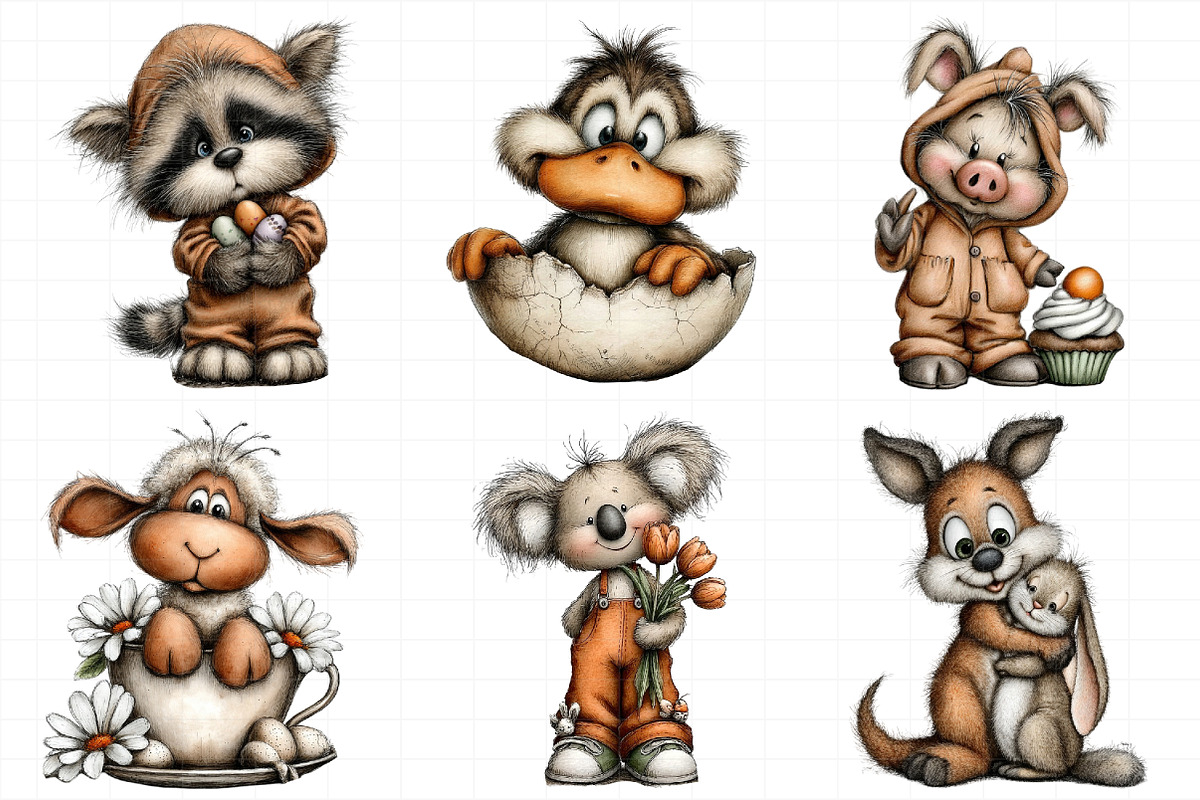 Whimsical Easter Animals Clipart, an Illustration by Daily.Designs (Photo 6 of 8)
